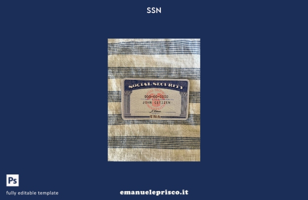 modello FRONTALE di sfondo tessile a strisce photolook USA SSN stile verificato